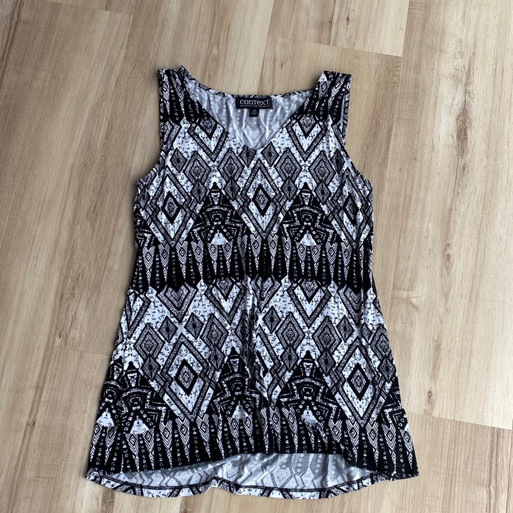 Context Black & White Pattern Tank Top